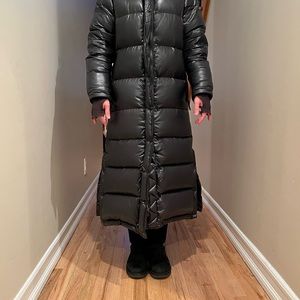 Black Aqua long puffer